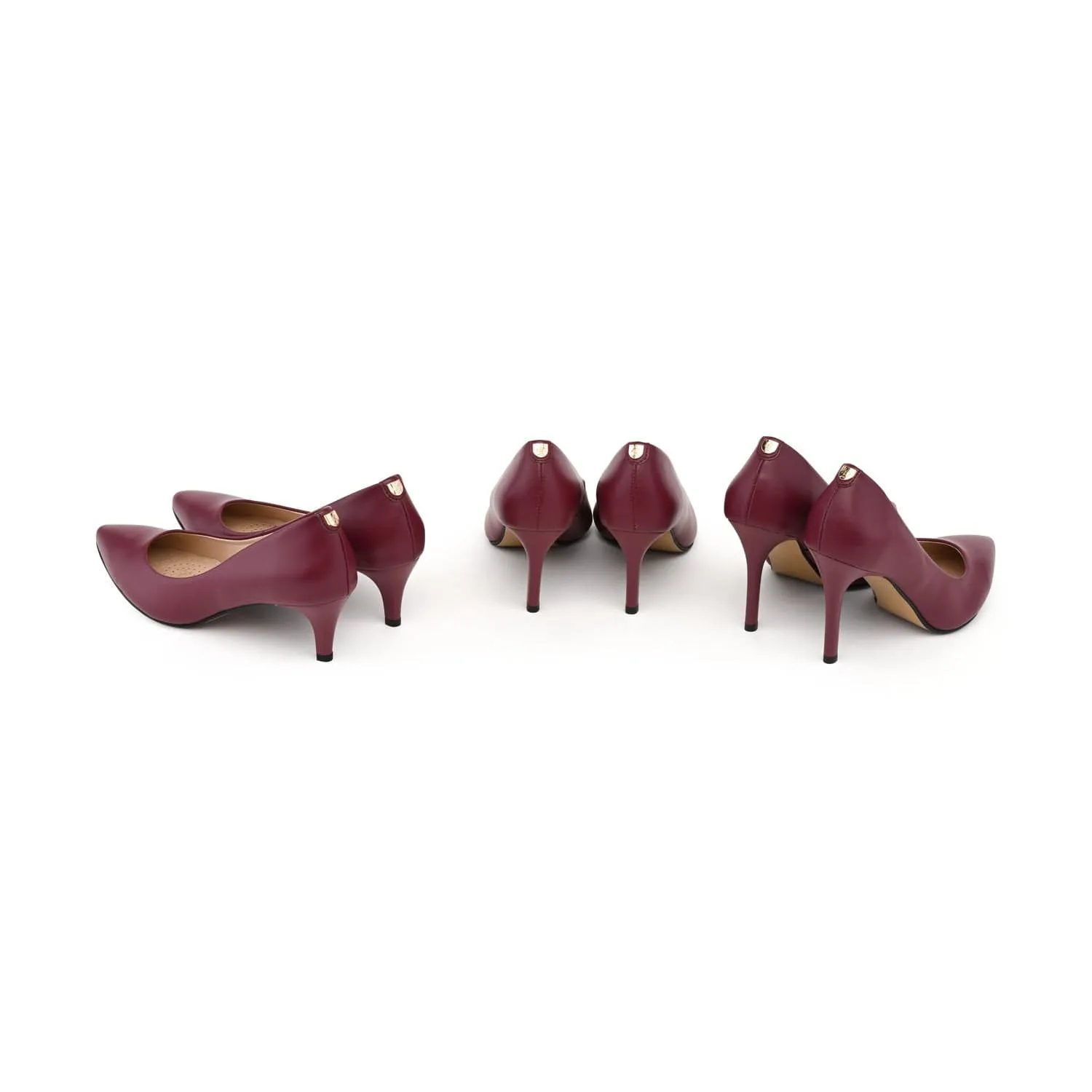 75mm Vegan Apple Leather Heels | Burgundy Bliss