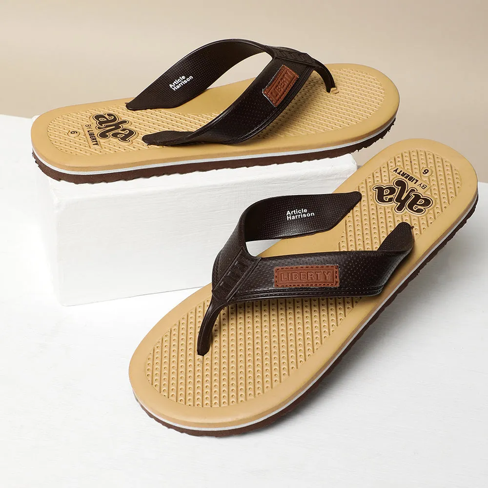 A-HA Casual Beige Flip-Flops For Men HARRISON By Liberty