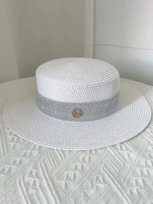 A Touch Of Class Embellished White Boater Hat