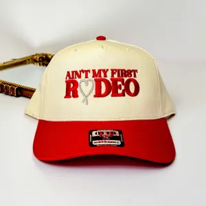 Ain’t My First Rodeo Vintage Hat in Red and Cream