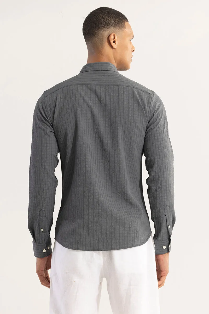 AiryCheck Ash Grey Seer Sucker Shirt