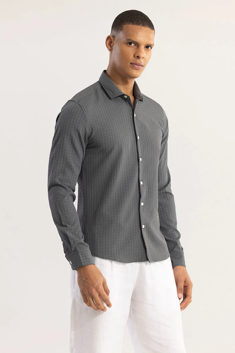 AiryCheck Ash Grey Seer Sucker Shirt