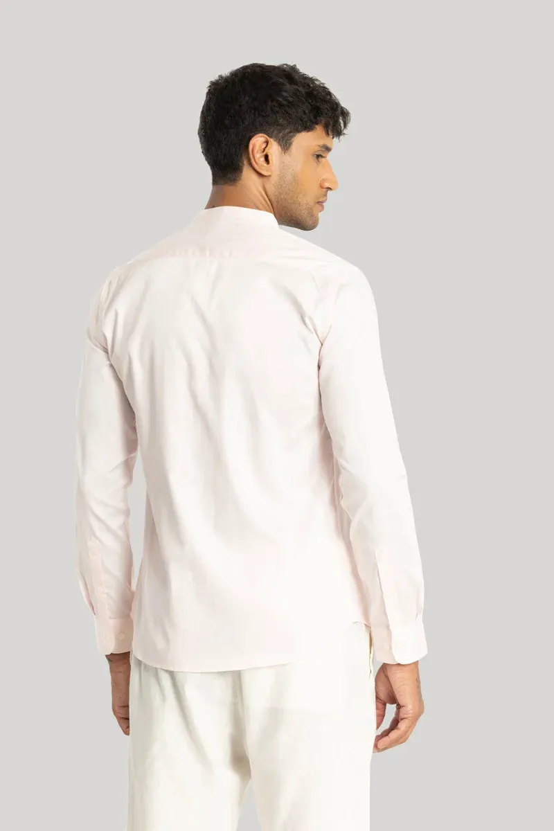 Alfonso Light Pink Plain Satin Shirt