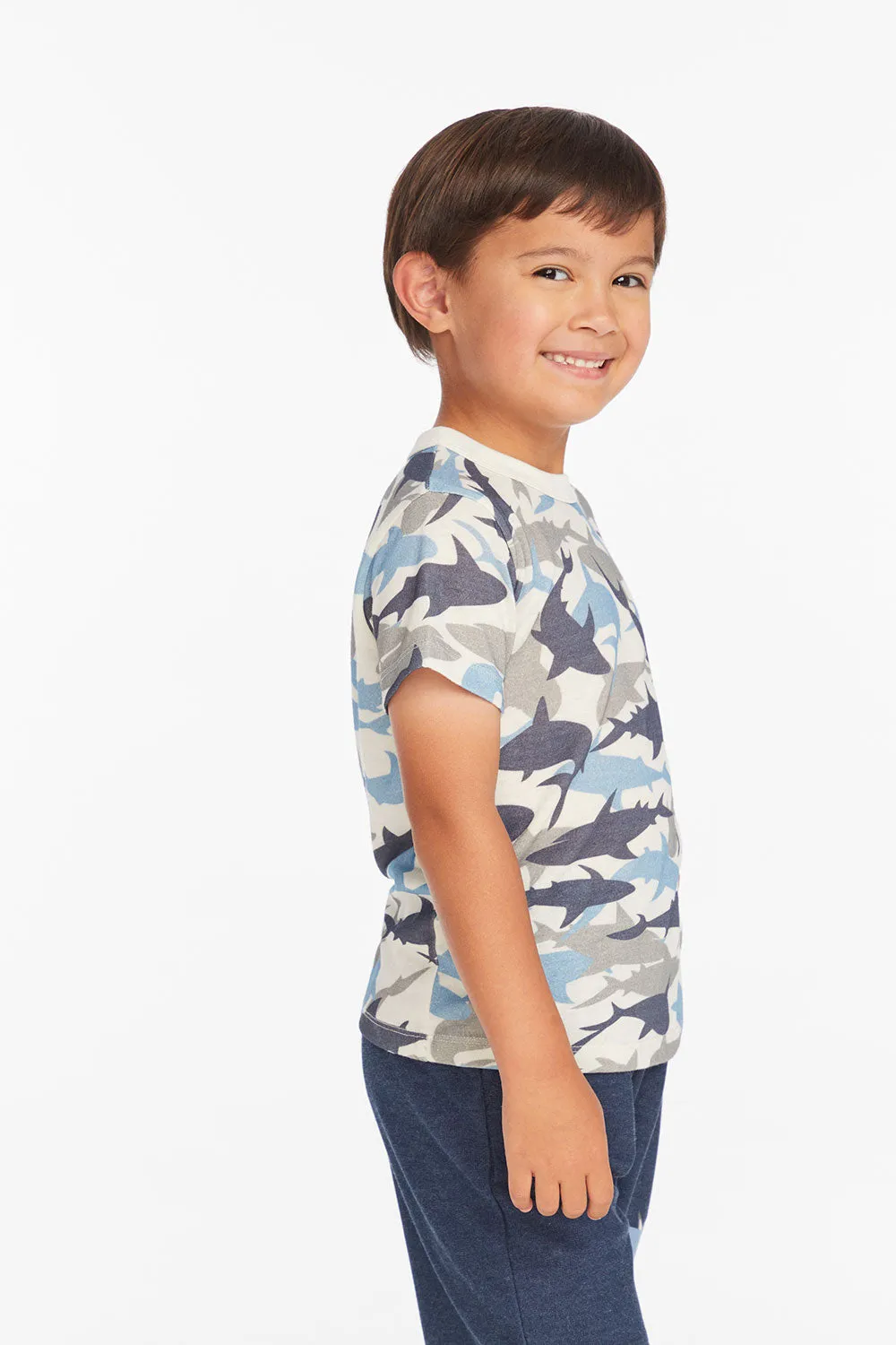 All Over Camo Shark Boys Tee