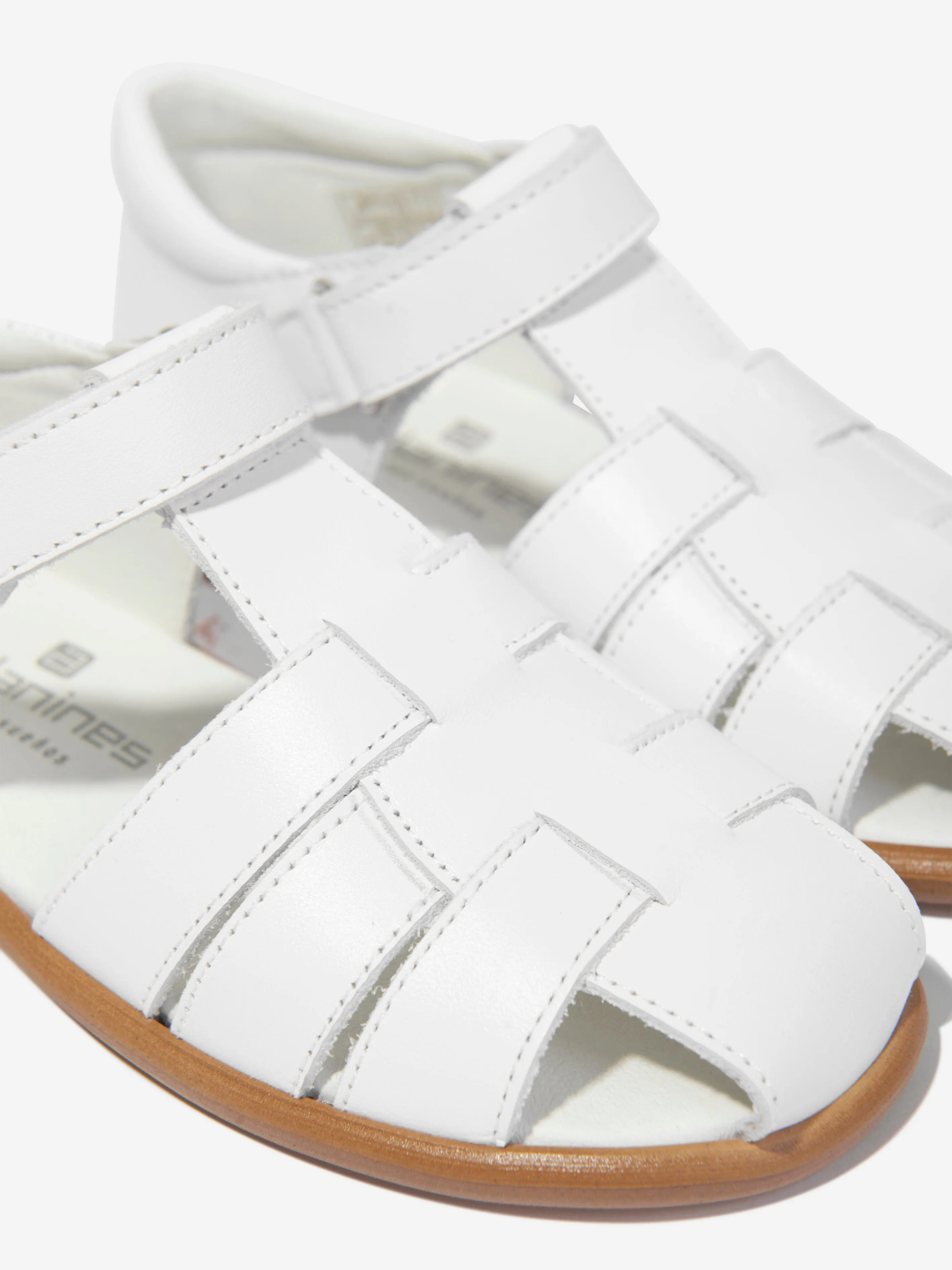 Andanines Boys Leather Sandals in White