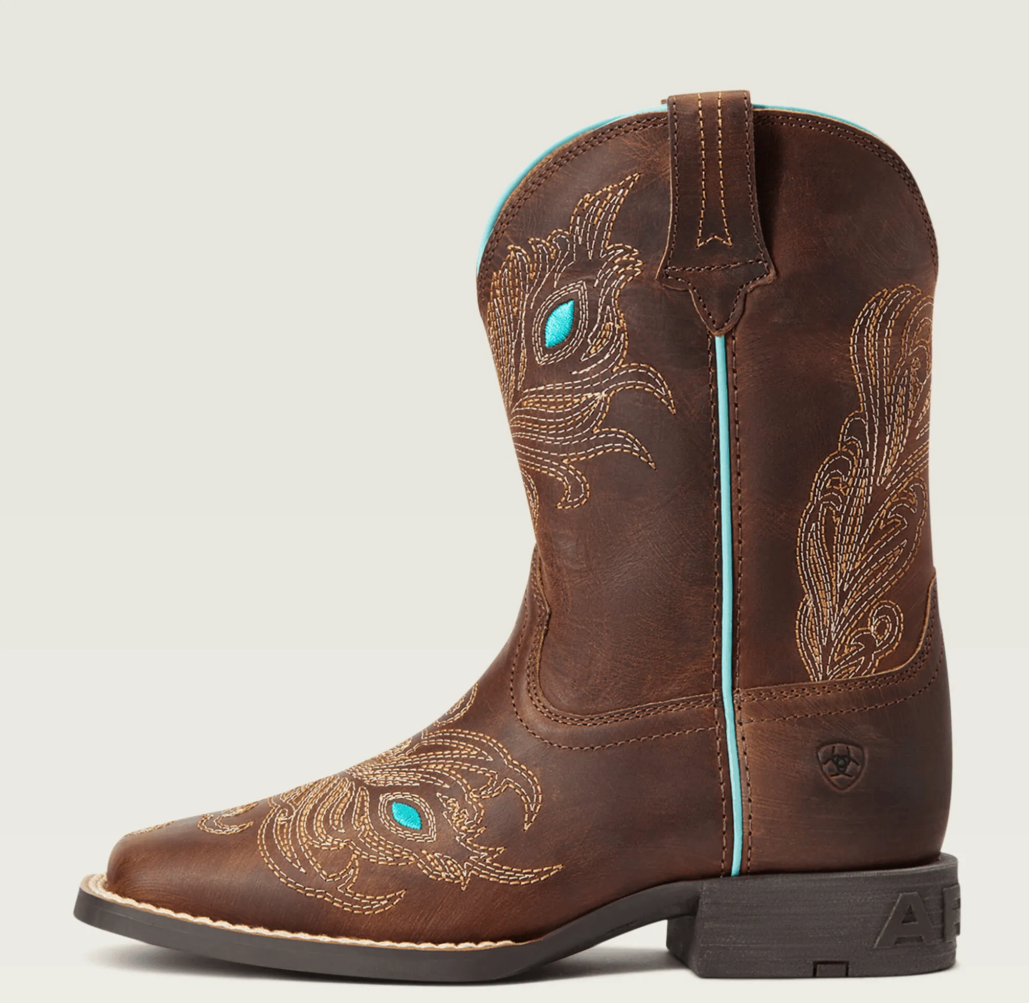 Ariat Children's/Youth Bright Eyes II Brown Square Toe Western Cowboy Boot 10040257