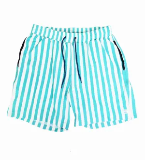 Aruba/White Swim Trunks