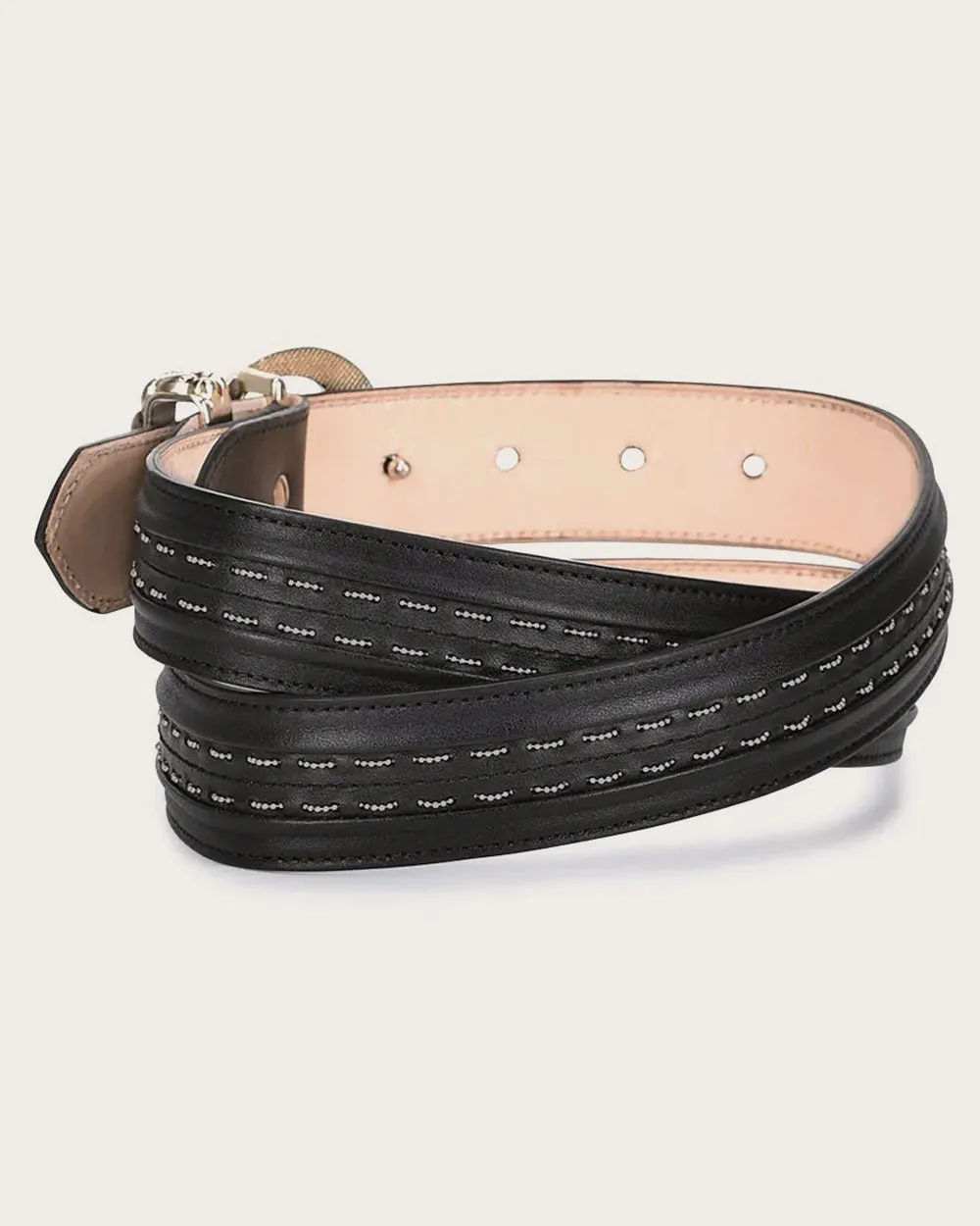 Black handwoven bovine belt