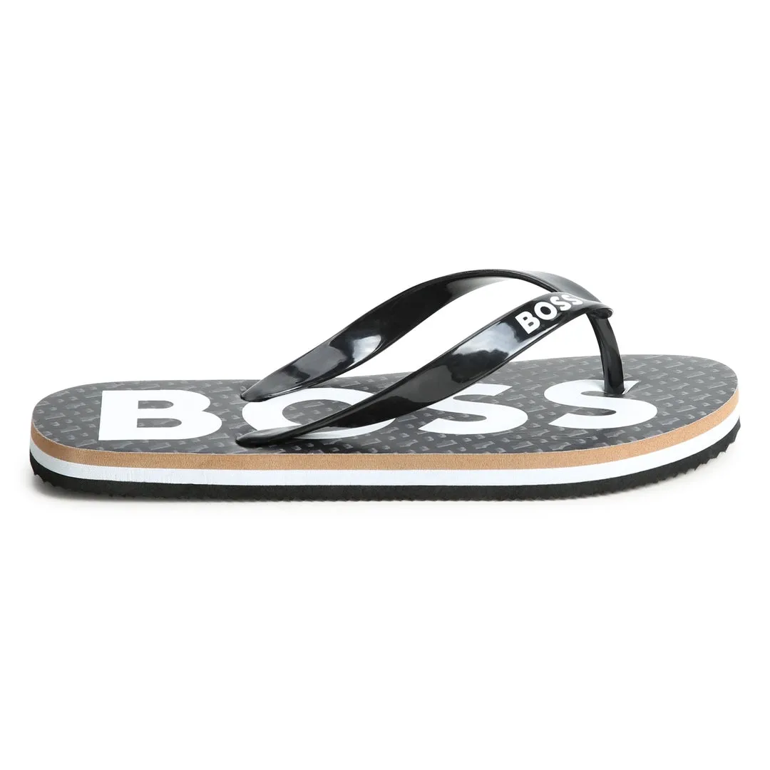 Black Logo Flip Flops