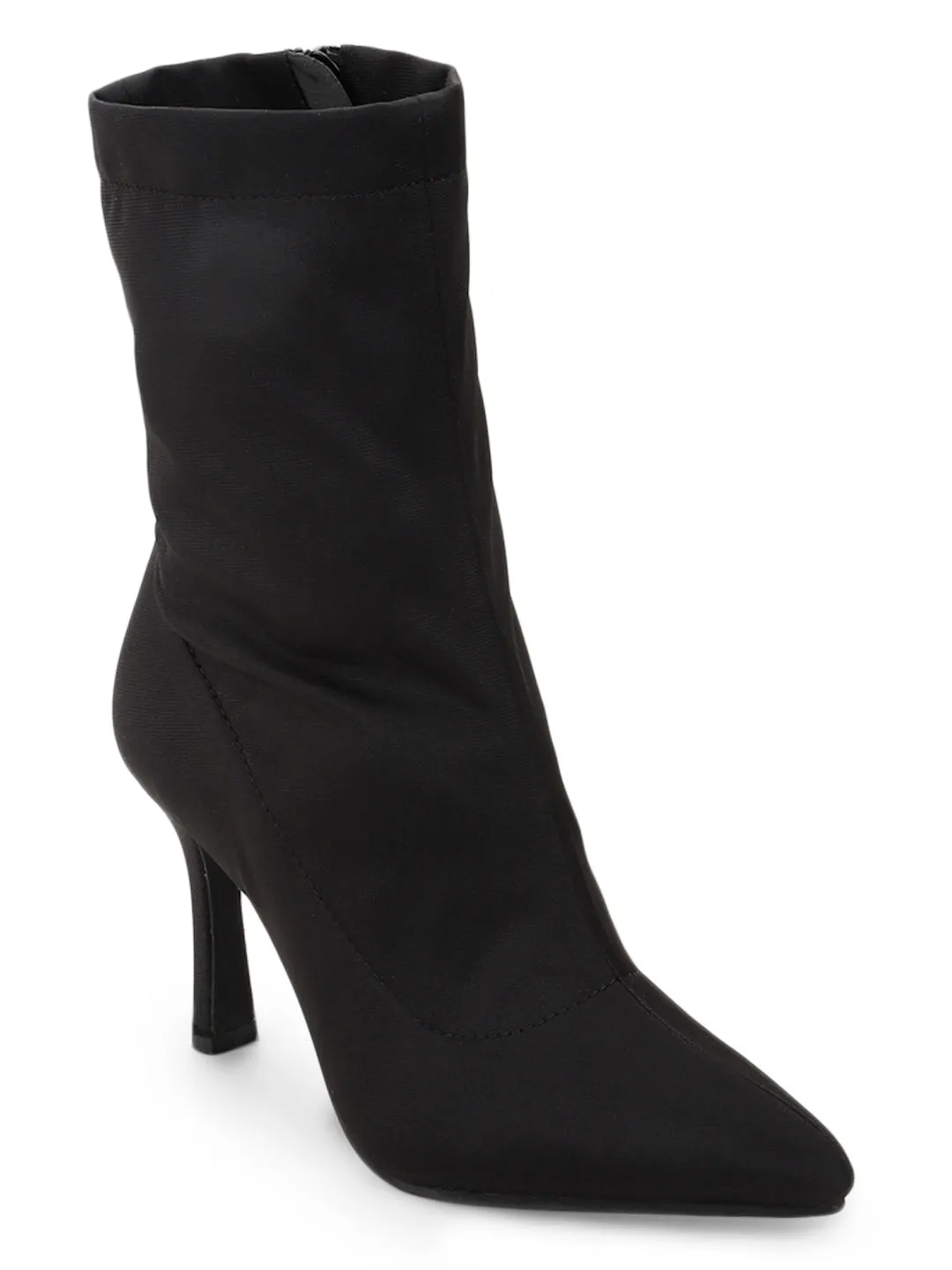 Black Lycra Stiletto Ankle Boots (TC-ST-1290-BLKLYC)