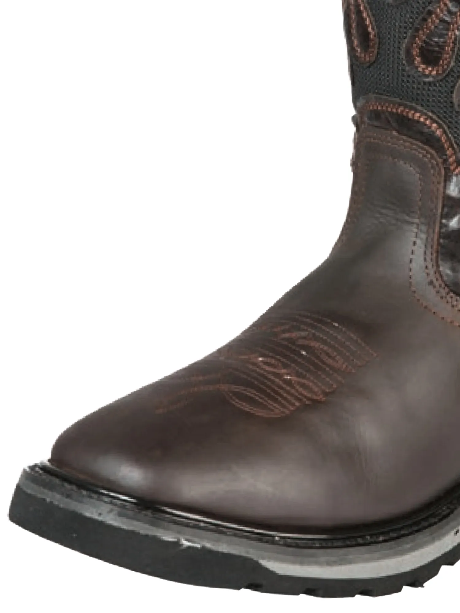 Botas de Trabajo Rodeo de Tubo Pull-On con Punta Suave de Piel Genuina para Hombre 'El General' - ID: 51275