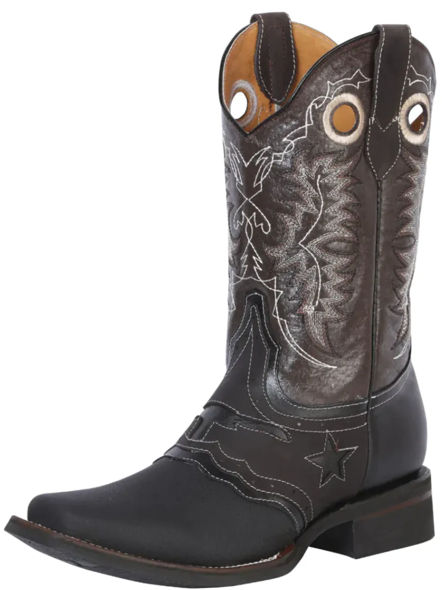 Botas Vaqueras Rodeo con Antifaz de Piel Genuina para Hombre 'El General' - ID: 33308