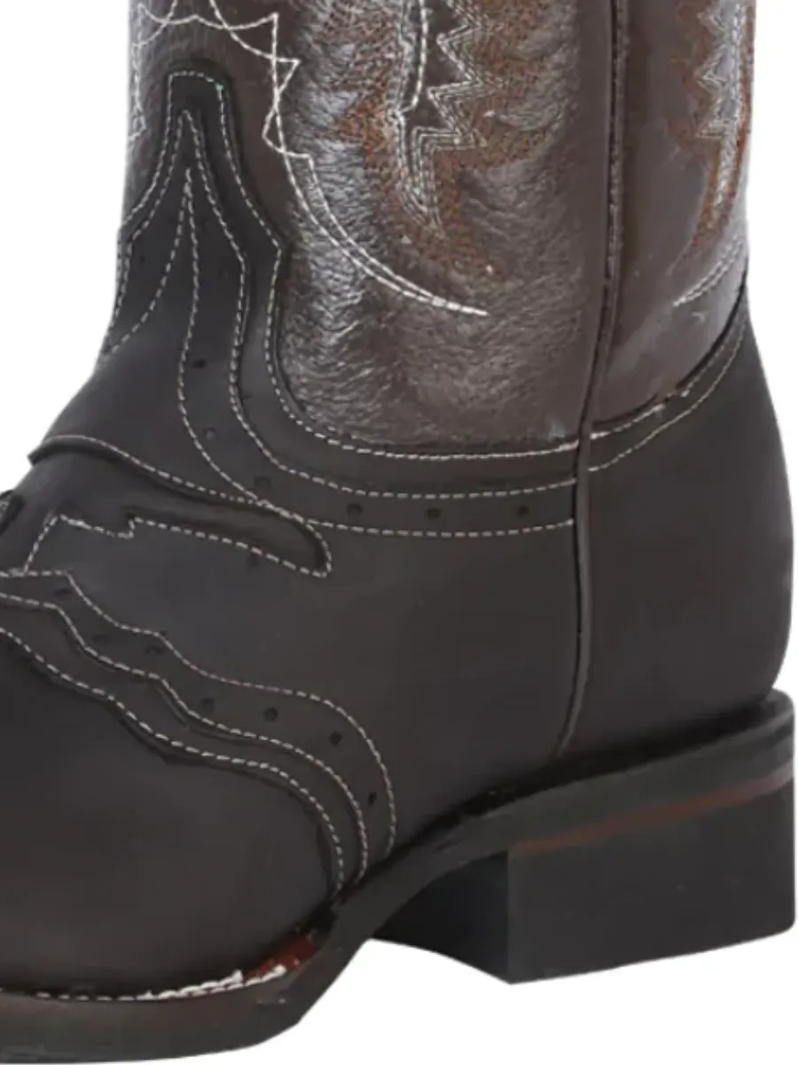 Botas Vaqueras Rodeo con Antifaz de Piel Genuina para Hombre 'El General' - ID: 33311