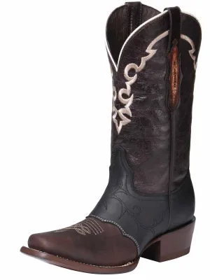 Botas Vaqueras Rodeo con Antifaz de Piel Genuina para Mujer 'El General' - ID: 34507