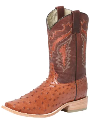 Botas Vaqueras Rodeo Exoticas de Avestruz Original para Hombre '100 Años' - ID: 42152