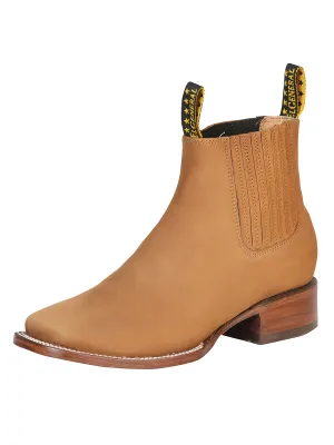 Botines Vaqueros Rodeo Clasicos de Piel Nobuck para Hombre 'El General' - ID: 126193