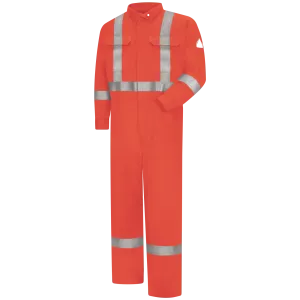 Bulwark Men's Premium FR Orange Coverall with Reflective Trim