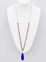 Corinne Teardrop Stone Beaded Necklace - 4 Colors