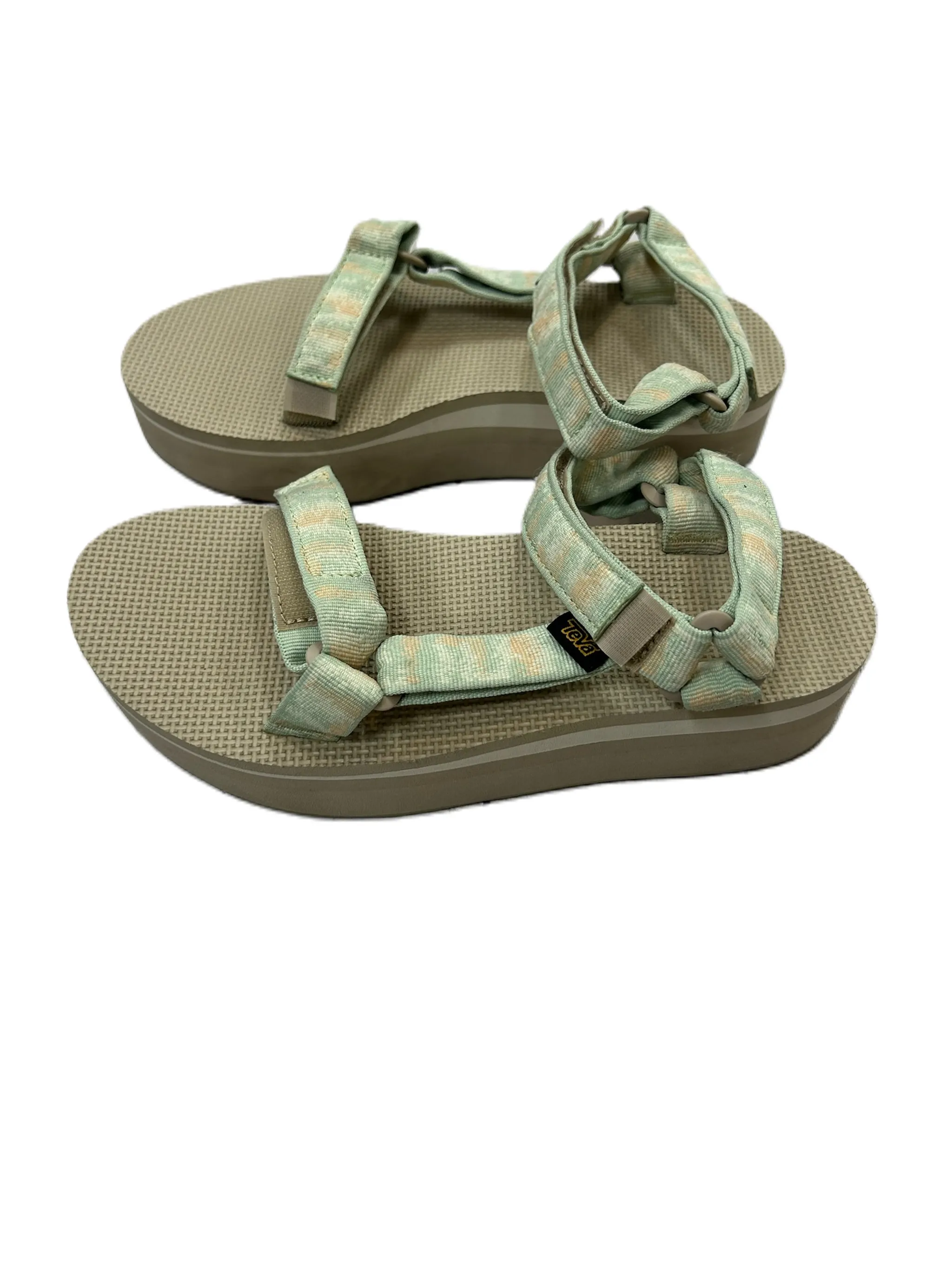 Cream Sandals Heels Platform By Teva, Size: 9