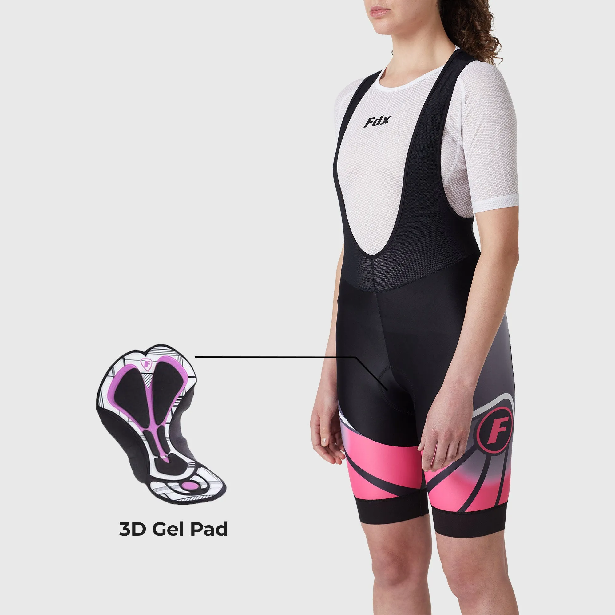 Fdx Signature Pink Women's & Girl's Padded Summer Cycling Bib Shorts