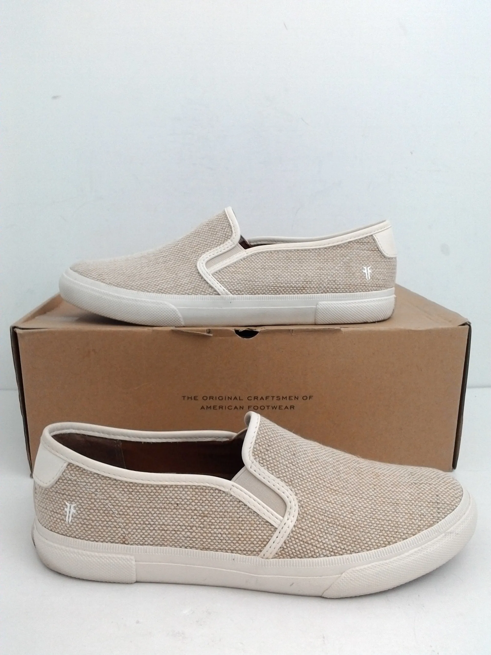 Frye Women's Gia Canvas Slip On Sneakers Off White Size 6.5, 9