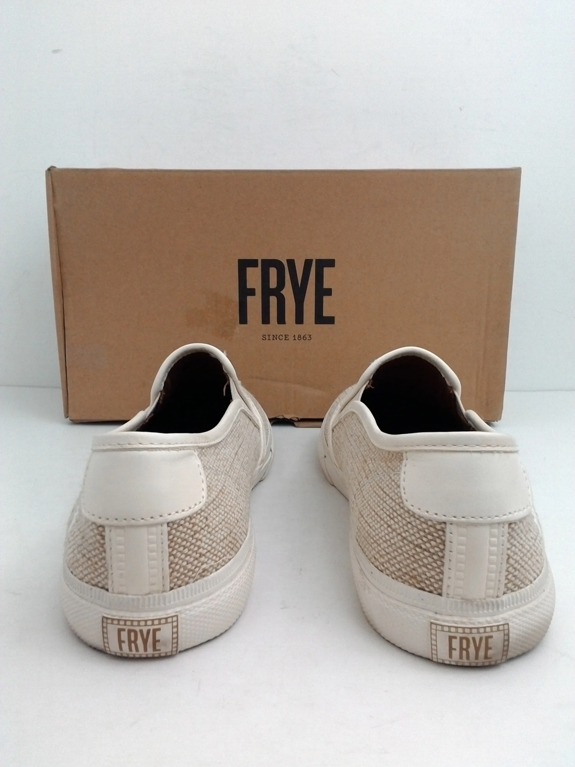 Frye Women's Gia Canvas Slip On Sneakers Off White Size 6.5, 9