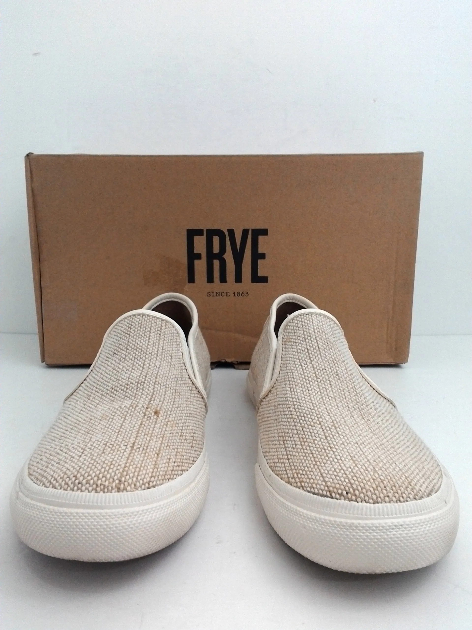 Frye Women's Gia Canvas Slip On Sneakers Off White Size 6.5, 9