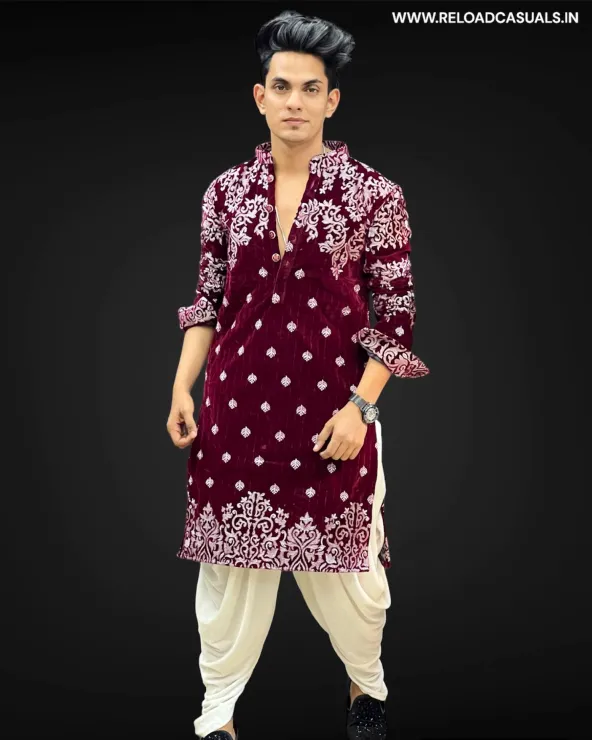 Heavy Embroidery Leaf Designer Kurta