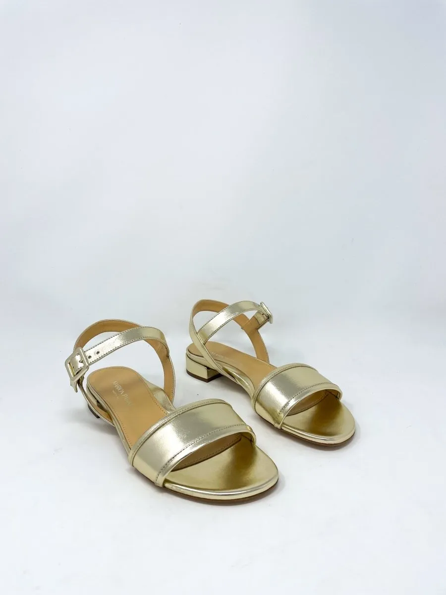 Imogen Flat Sandal in Soft Gold