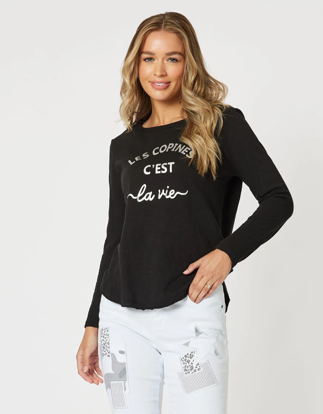 Les Copines Long Sleeve T-Shirt - Black