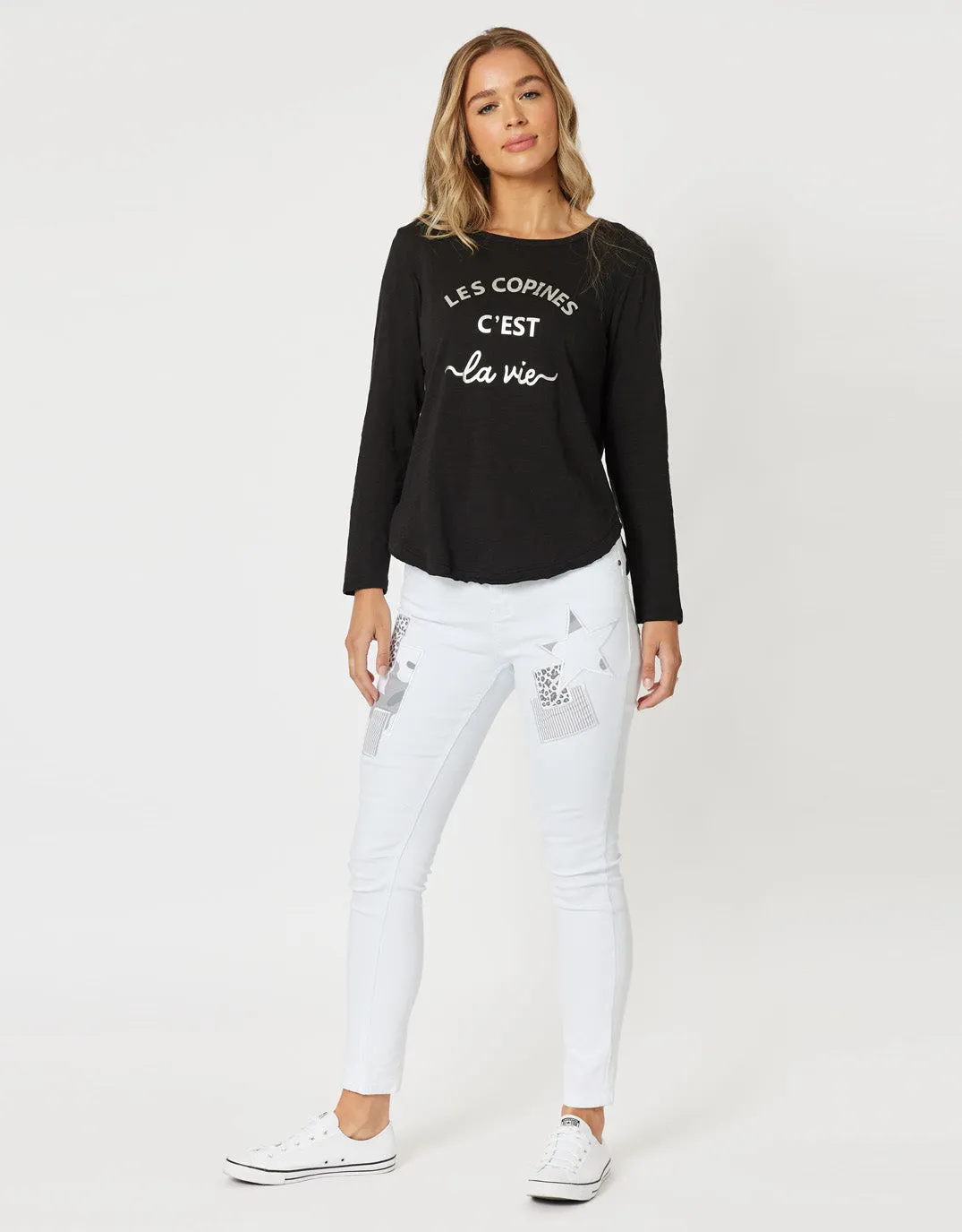 Les Copines Long Sleeve T-Shirt - Black