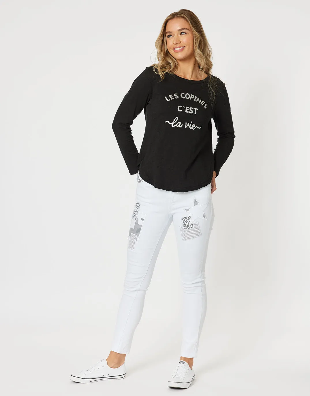 Les Copines Long Sleeve T-Shirt - Black