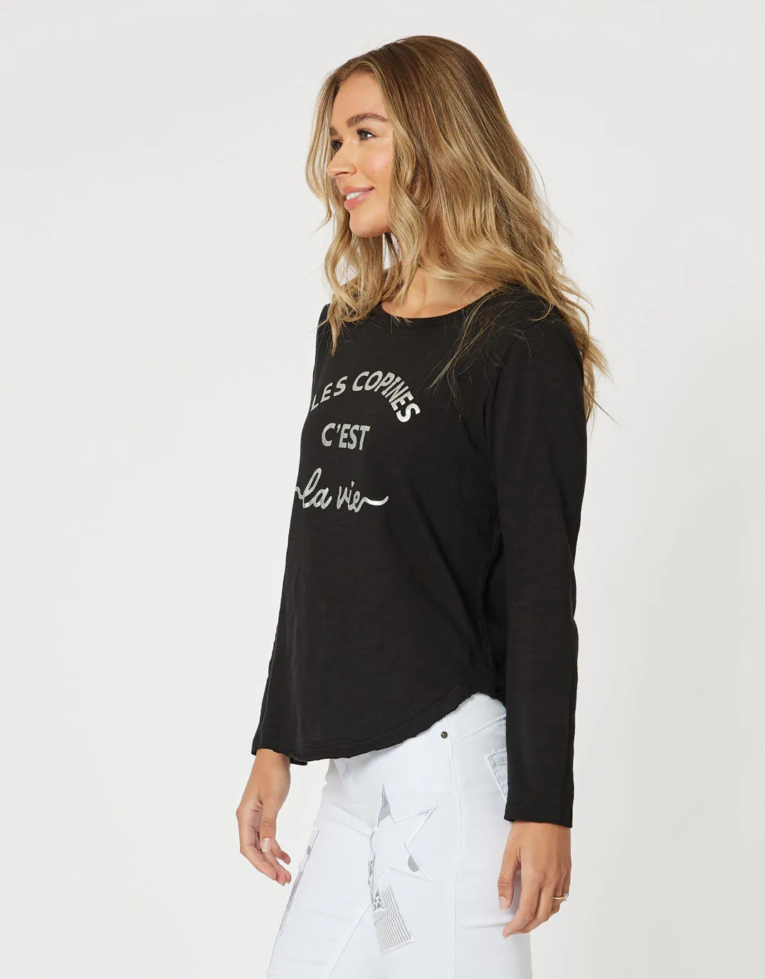 Les Copines Long Sleeve T-Shirt - Black