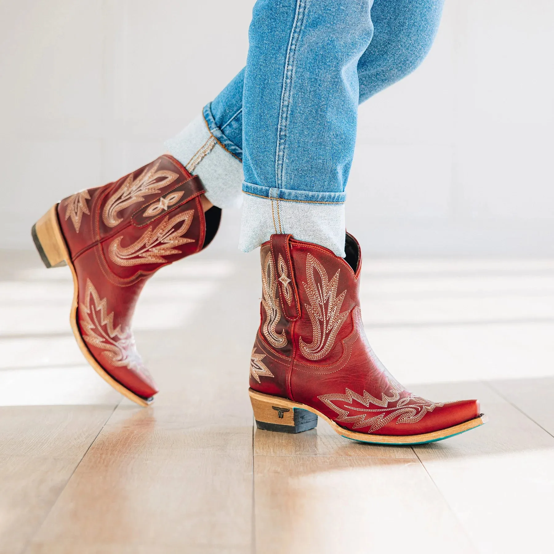 Lexington Bootie by Lane Boots, Smoldering Ruby Cowgirl Boots| Bourbon Cowgirl