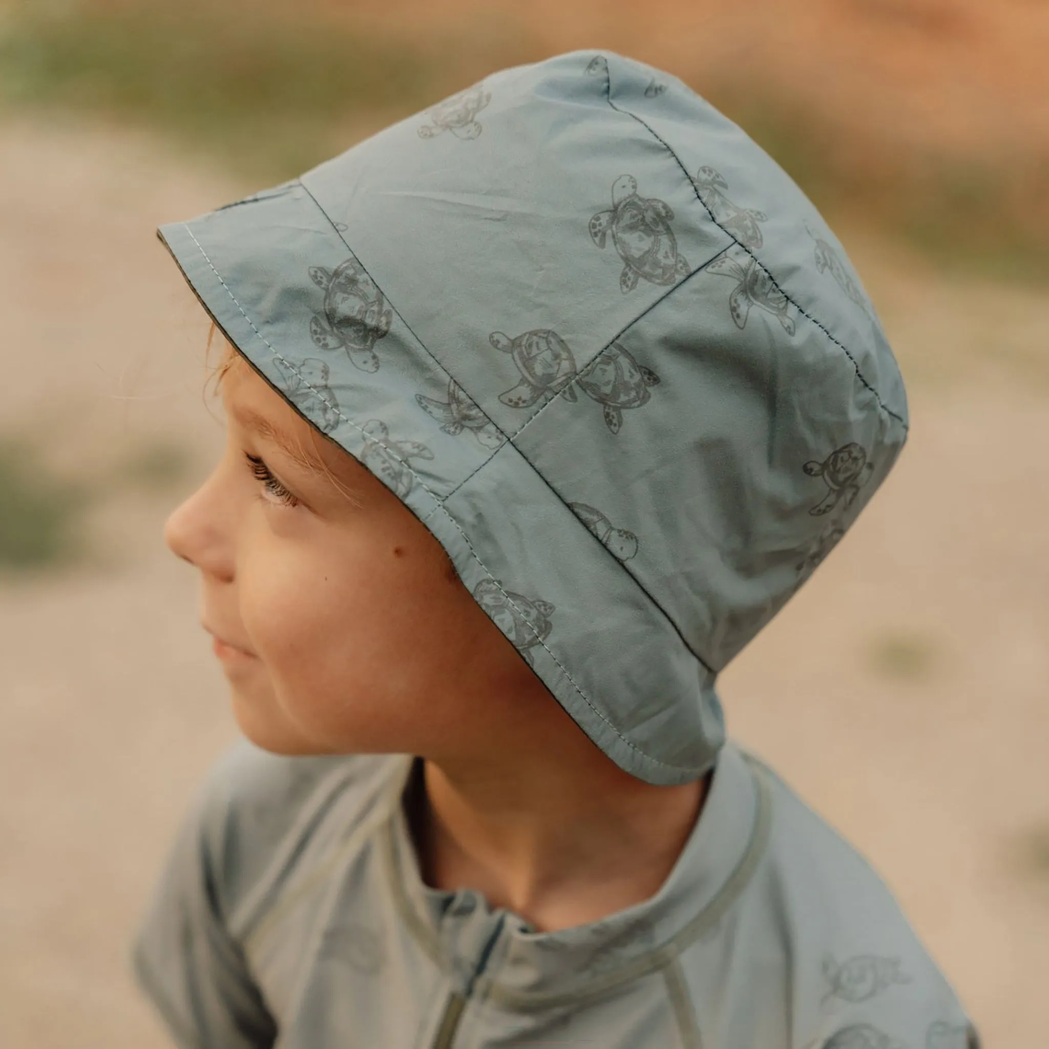 Little Dutch Reversible Bucket Hat - Fresh Greens & Turtle Island