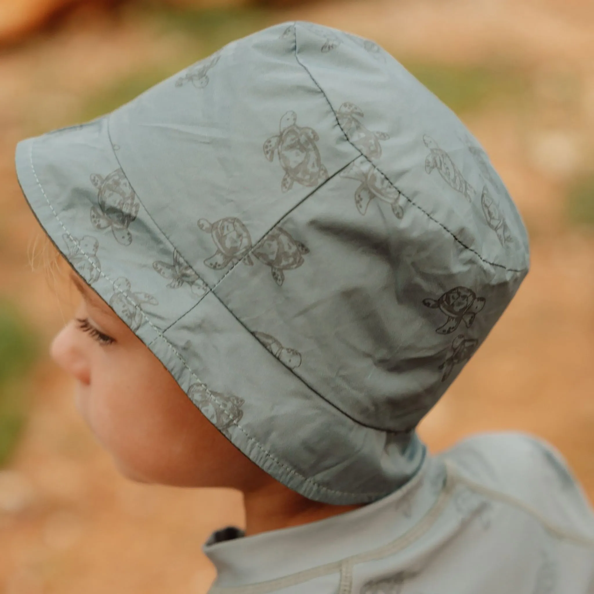 Little Dutch Reversible Bucket Hat - Fresh Greens & Turtle Island