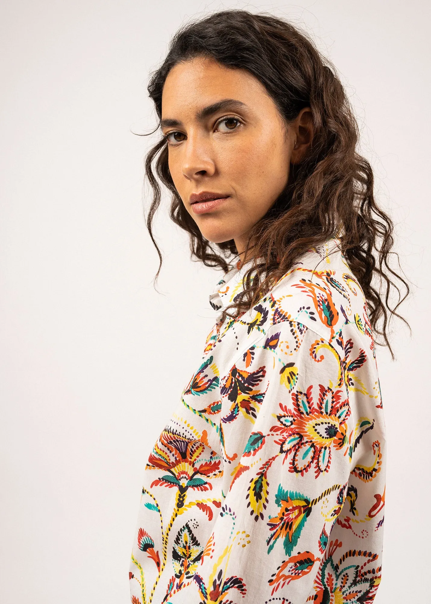 MARION - Printed Shirt With Long Sleeves | 100% Cotton (SUMMER IVORY)