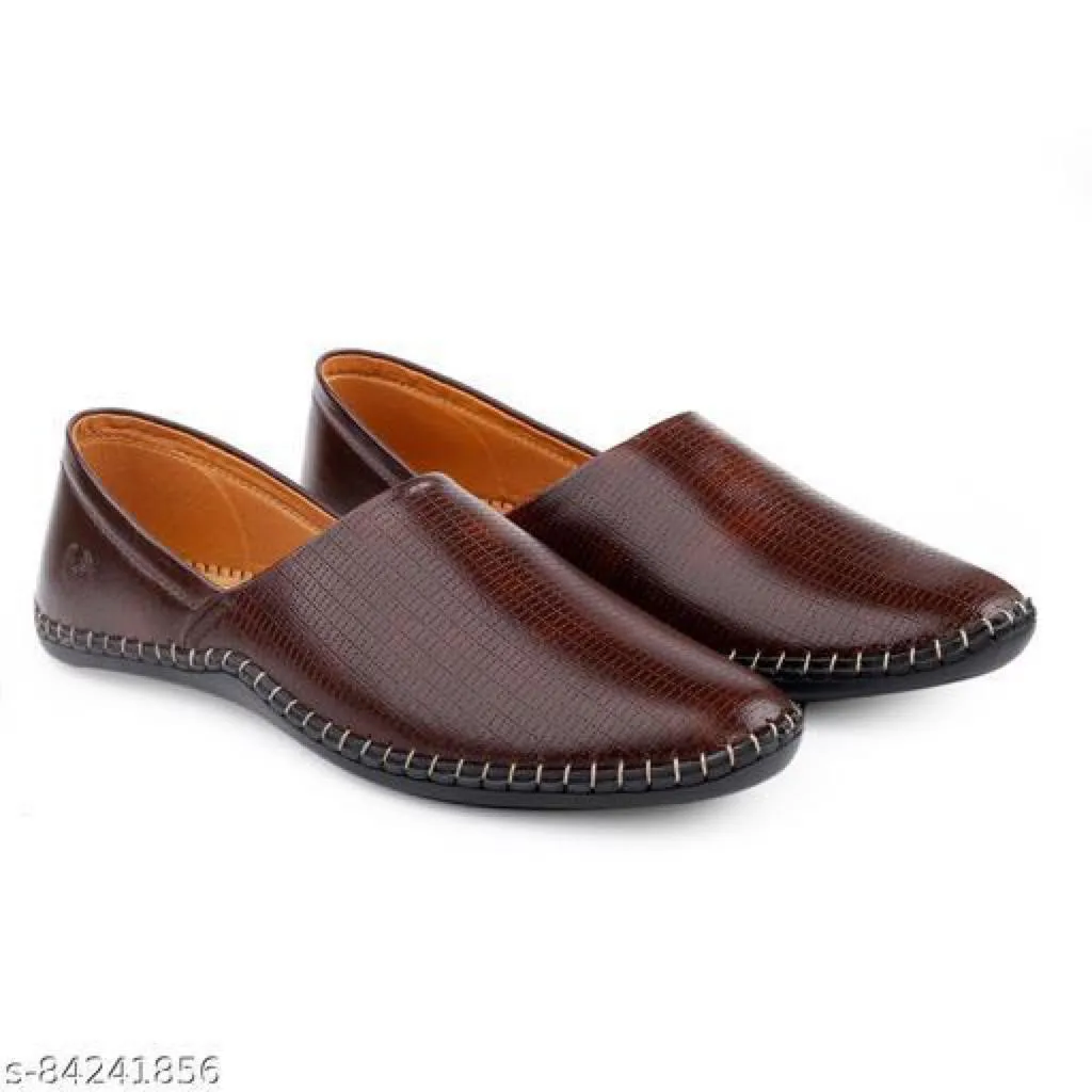 Men's Brown Synthetic Leather Solid Casual Shoes