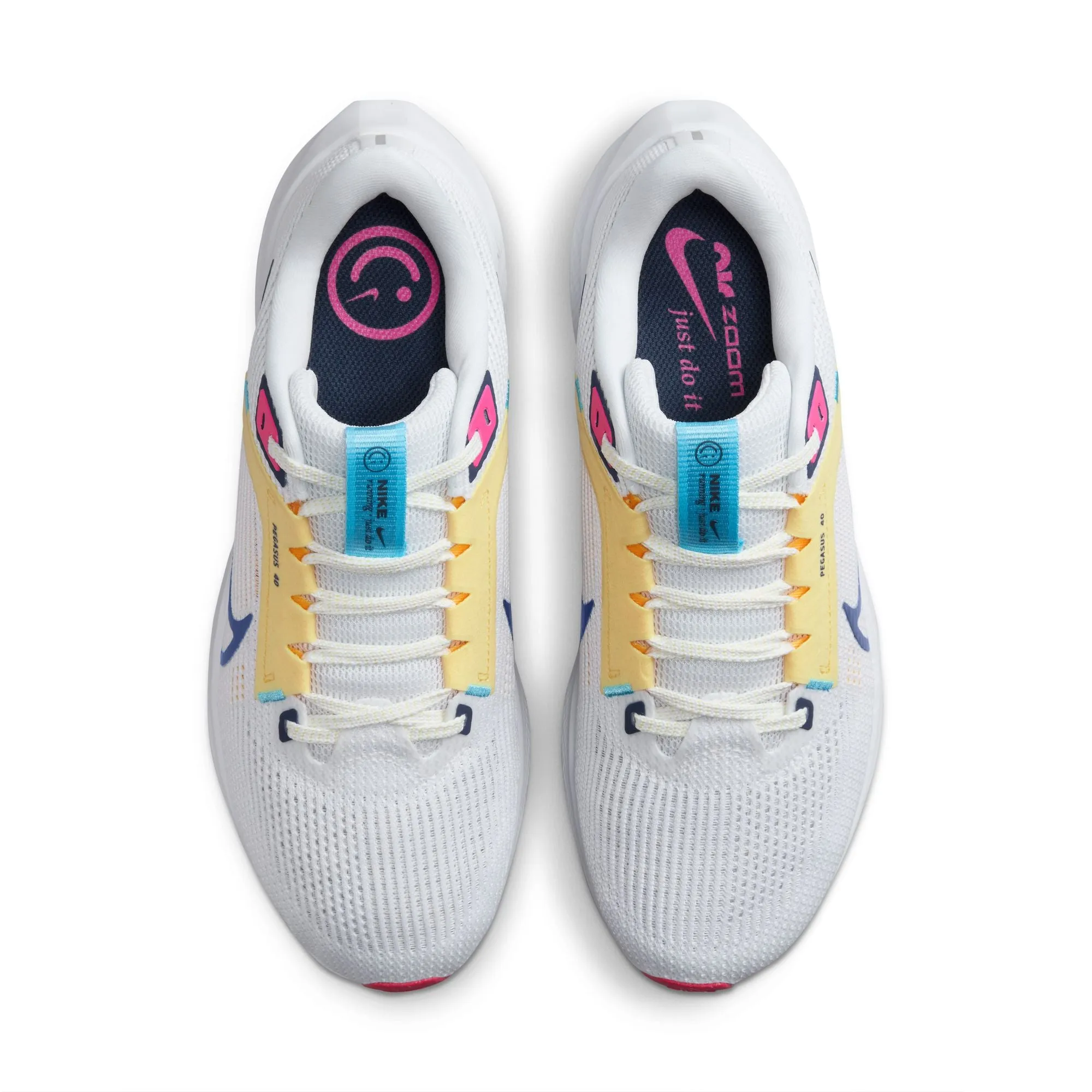 Nike Women's Pegasus 40 Running Shoes White / Photon Dust / Fierce Pink / Deep Royal Blue