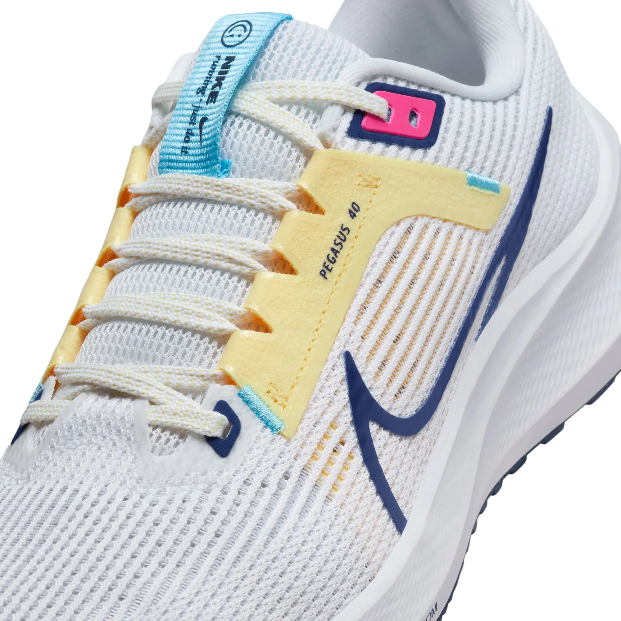 Nike Women's Pegasus 40 Running Shoes White / Photon Dust / Fierce Pink / Deep Royal Blue