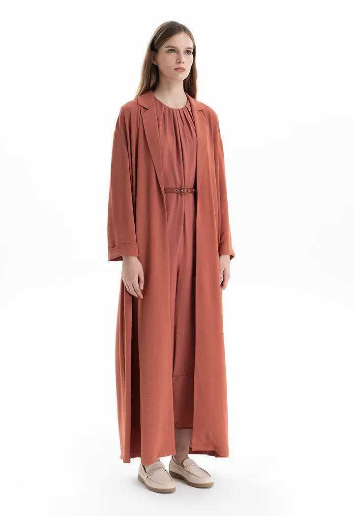 Notched Solid Open Maxi Abaya