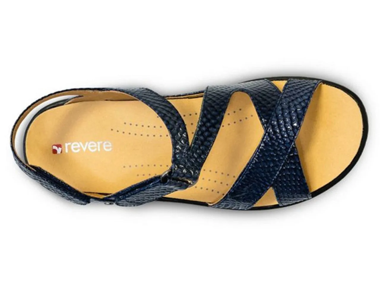 Revere Women's Zanzibar Sandal Navy Snake