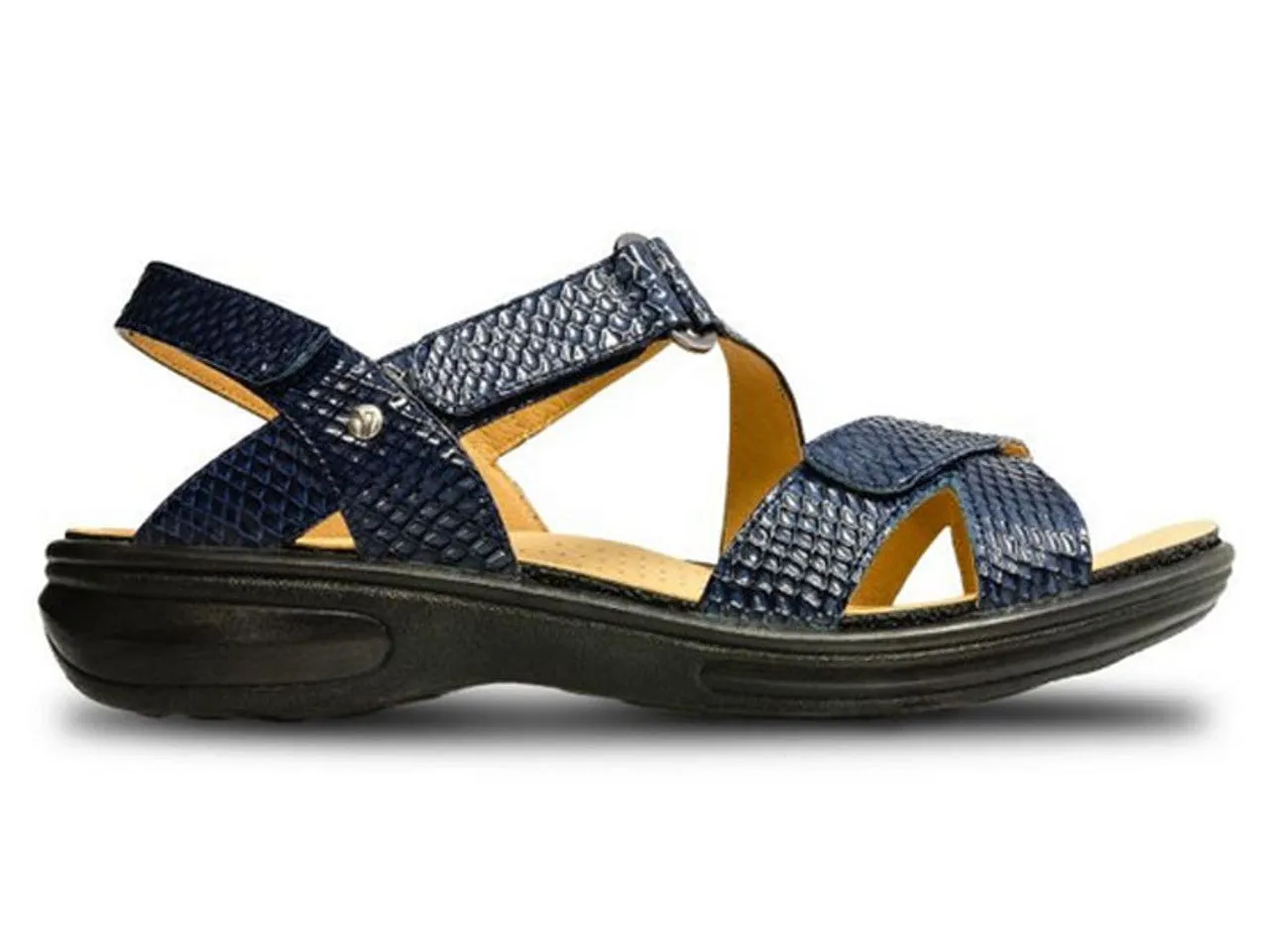 Revere Women's Zanzibar Sandal Navy Snake