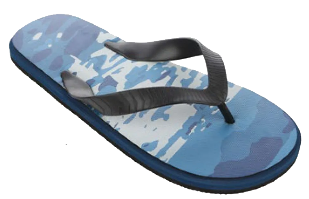 Sandals Mens Flip Flop Classic Ripple Stripe Rubber Sandal, Blue