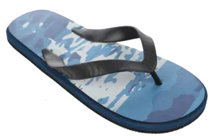 Sandals Mens Flip Flop Classic Ripple Stripe Rubber Sandal, Blue