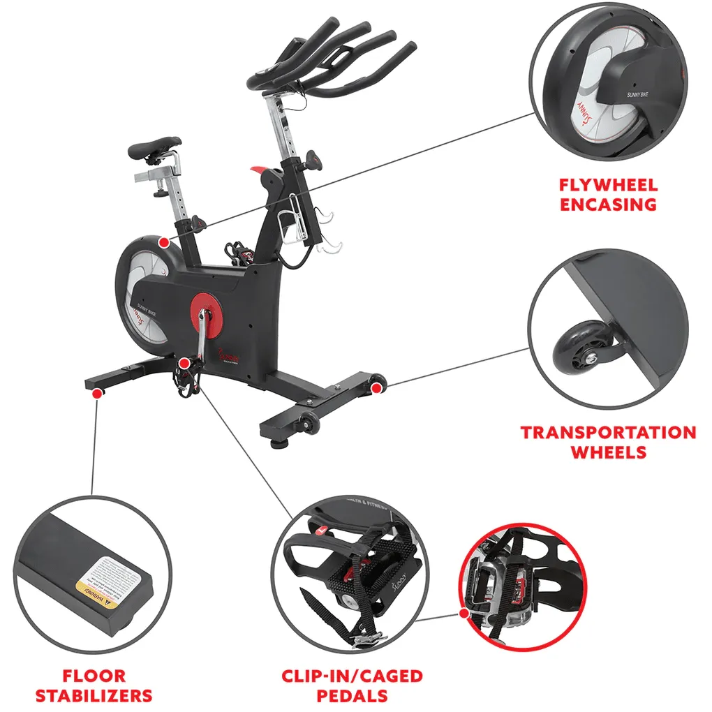 Sunny Health & Fitness Premium Kinetic Flywheel Rear Drive Cycle