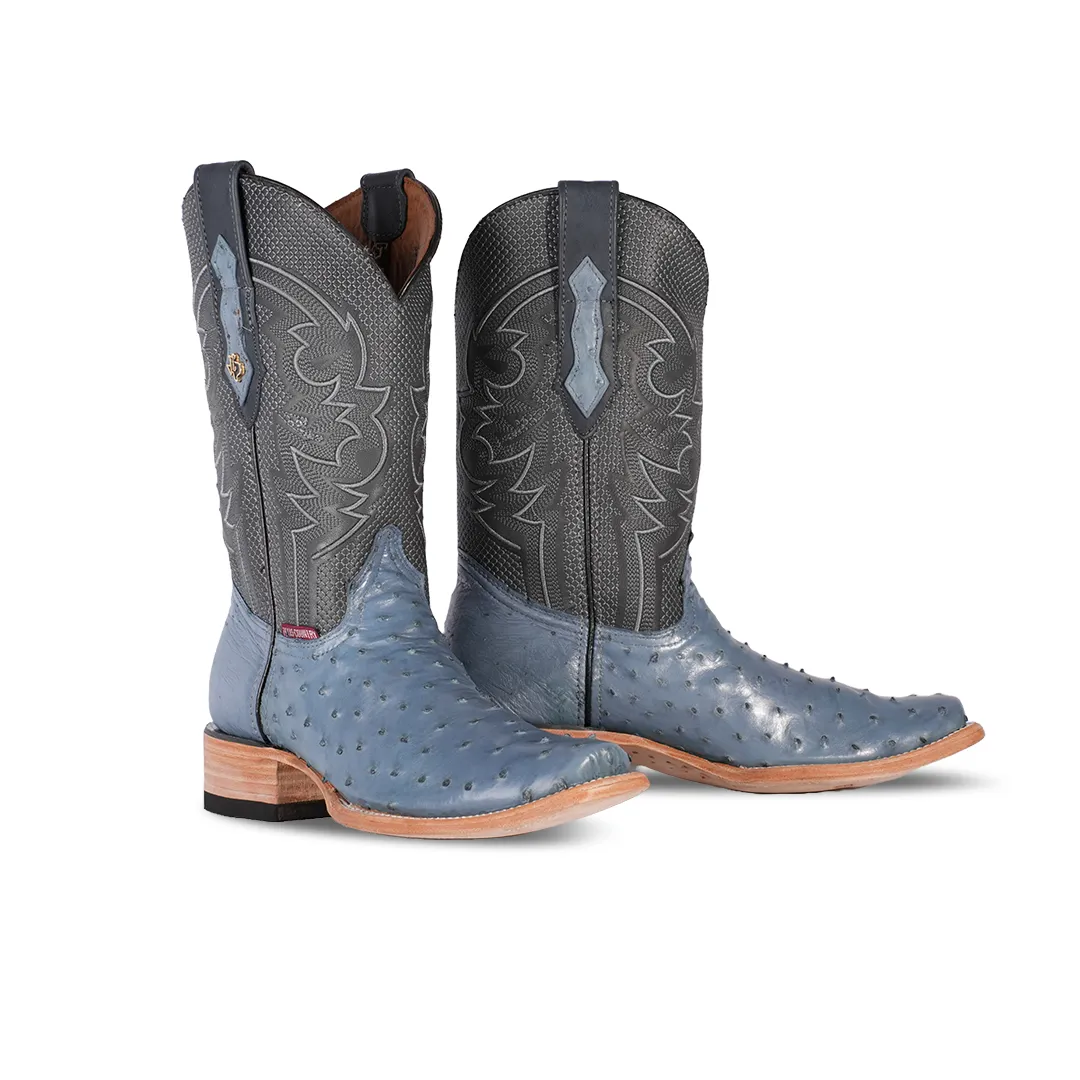 Texas Country Exotic Boot Ostrich Blue Jeans AV201