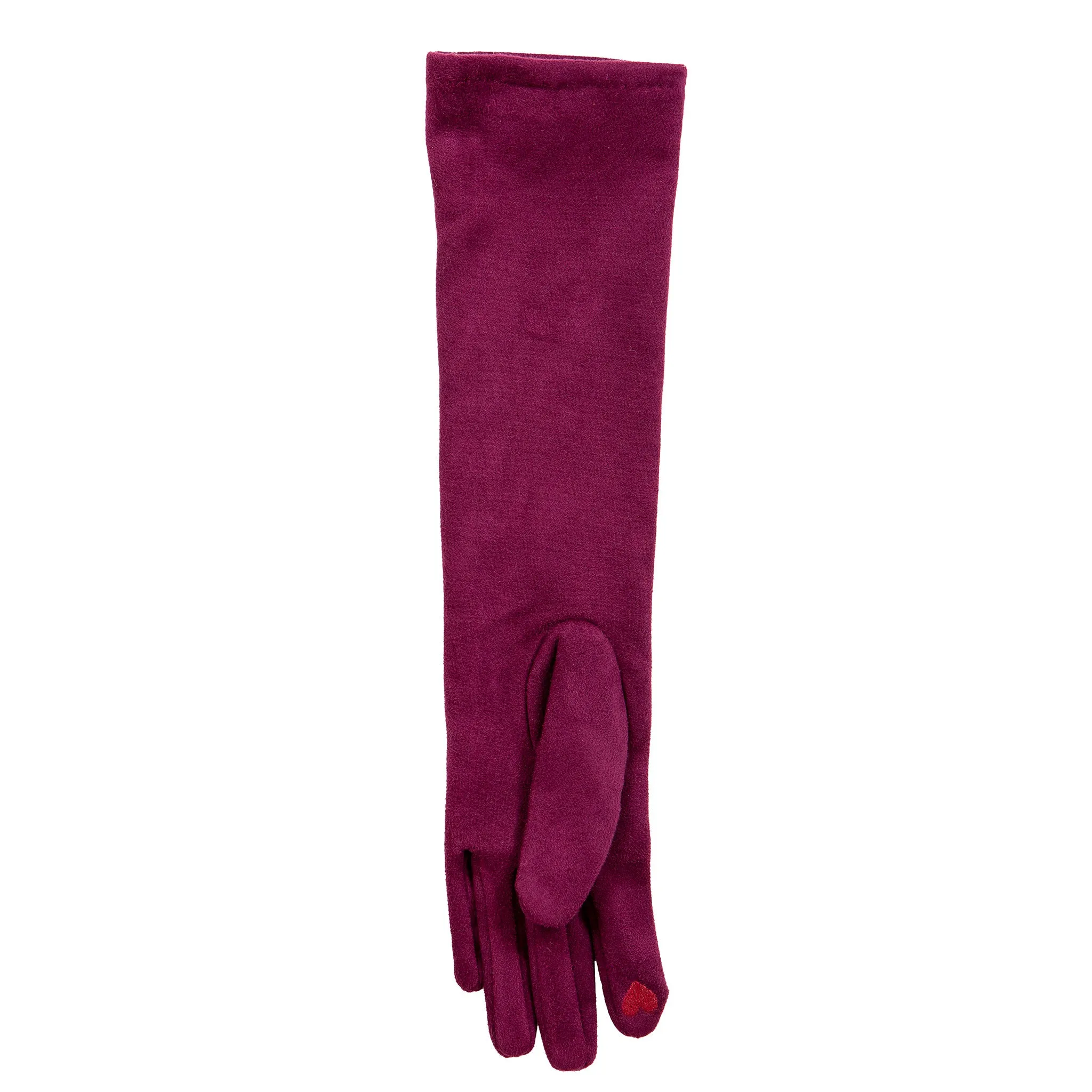 Women’s Touchscreen Long Below-Elbow Velour-Lined Faux Suede Gloves