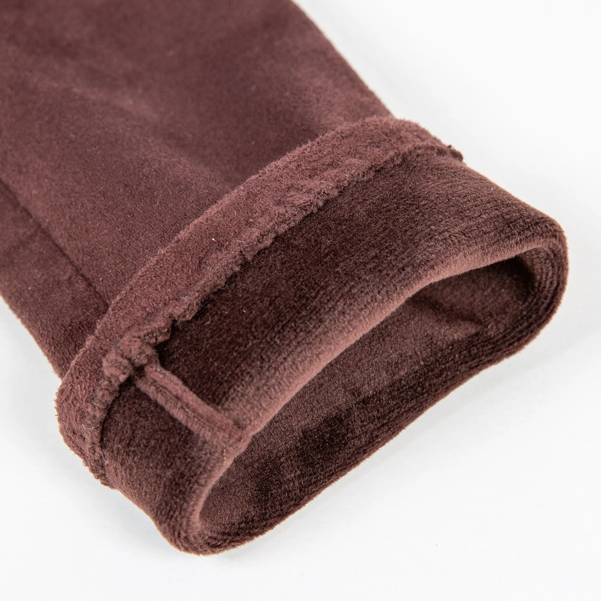 Women’s Touchscreen Long Below-Elbow Velour-Lined Faux Suede Gloves