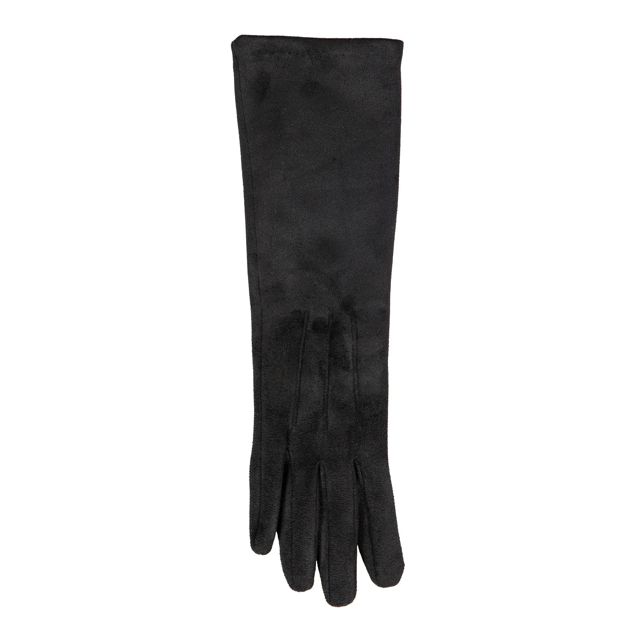 Women’s Touchscreen Long Below-Elbow Velour-Lined Faux Suede Gloves